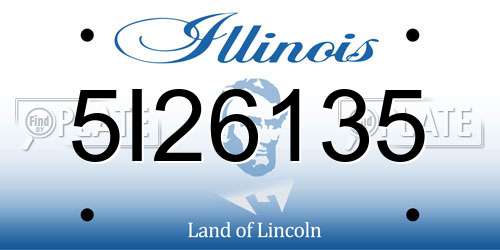 5I26135 Illinois License Plate