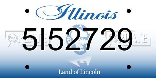 5I52729 Illinois License Plate