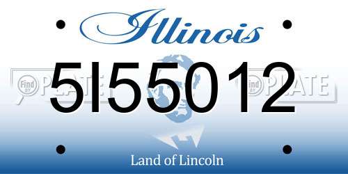 5I55012 Illinois License Plate