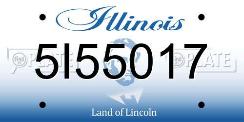 5I55017 Illinois License Plate