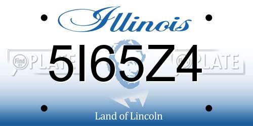 5I65Z4 Illinois License Plate