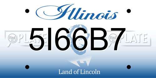 5I66B7 Illinois License Plate