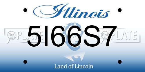5I66S7 Illinois License Plate