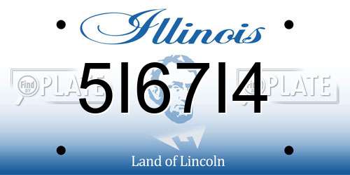 5I67I4 Illinois License Plate