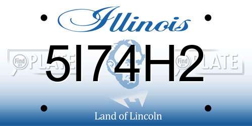 5I74H2 Illinois License Plate
