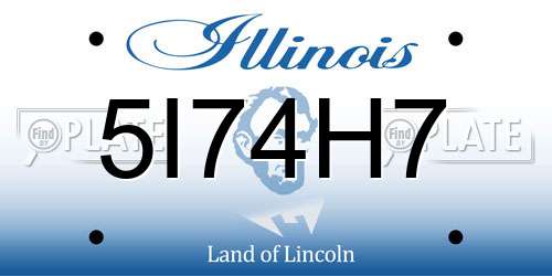 5I74H7 Illinois License Plate