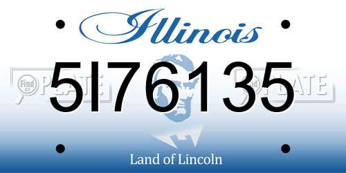 5I76135 Illinois License Plate