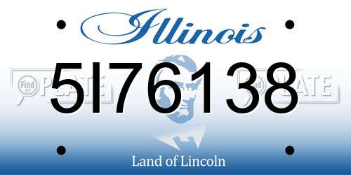 5I76138 Illinois License Plate