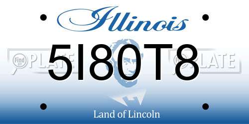 5I80T8 Illinois License Plate