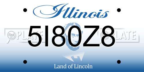 5I80Z8 Illinois License Plate