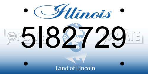 5I82729 Illinois License Plate