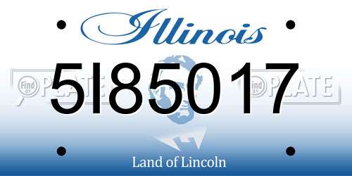 5I85017 Illinois License Plate