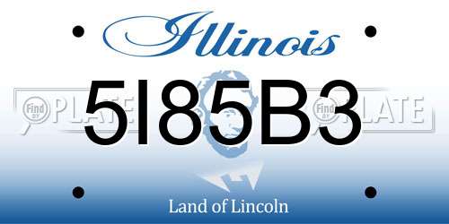 5I85B3 Illinois License Plate