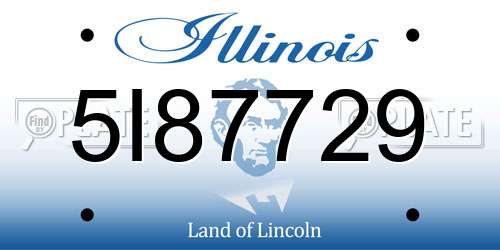 5I87729 Illinois License Plate
