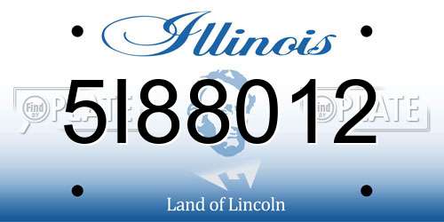 5I88012 Illinois License Plate