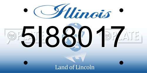 5I88017 Illinois License Plate