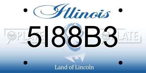 5I88B3 Illinois License Plate