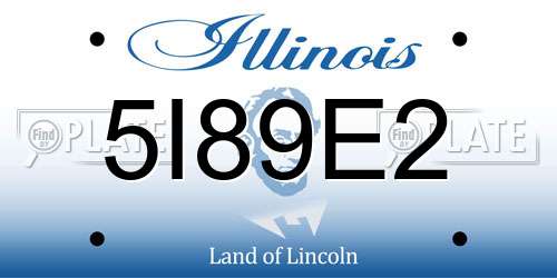 5I89E2 Illinois License Plate