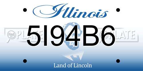 5I94B6 Illinois License Plate