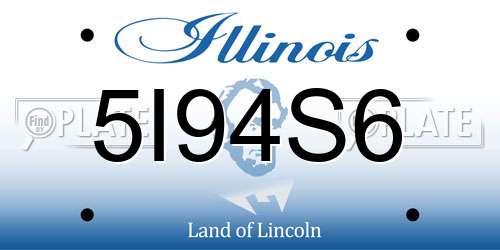 5I94S6 Illinois License Plate