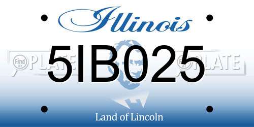 5IB025 Illinois License Plate