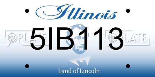 5IB113 Illinois License Plate