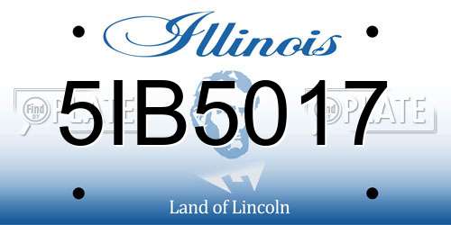 5IB5017 Illinois License Plate