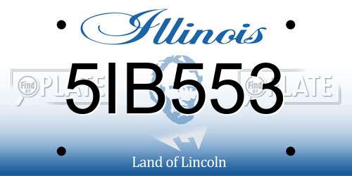 5IB553 Illinois License Plate
