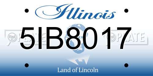 5IB8017 Illinois License Plate