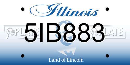 5IB883 Illinois License Plate
