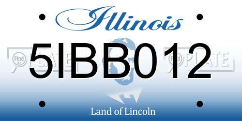 5IBB012 Illinois License Plate