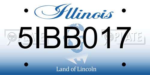 5IBB017 Illinois License Plate