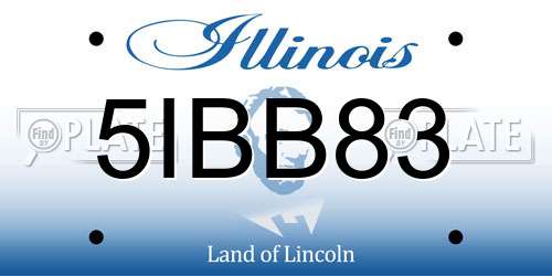 5IBB83 Illinois License Plate
