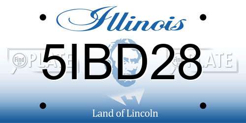 5IBD28 Illinois License Plate