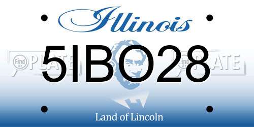 5IBO28 Illinois License Plate