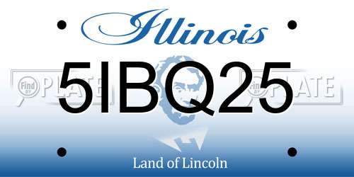 5IBQ25 Illinois License Plate