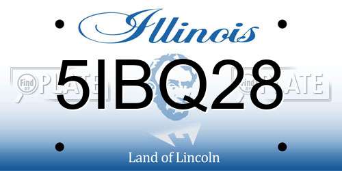 5IBQ28 Illinois License Plate
