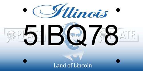 5IBQ78 Illinois License Plate