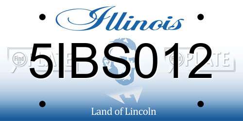 5IBS012 Illinois License Plate