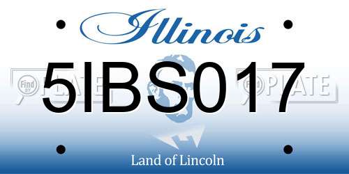 5IBS017 Illinois License Plate