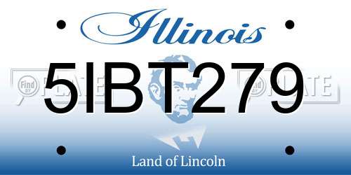 5IBT279 Illinois License Plate