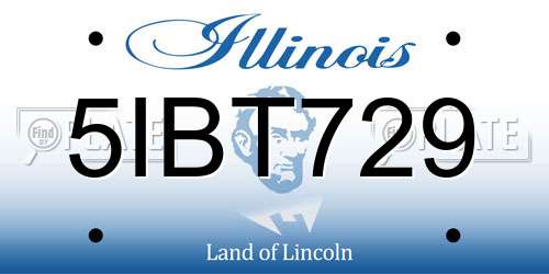 5IBT729 Illinois License Plate