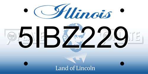 5IBZ229 Illinois License Plate