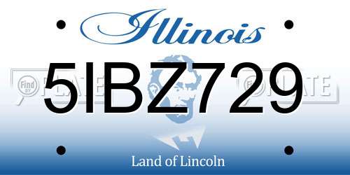 5IBZ729 Illinois License Plate