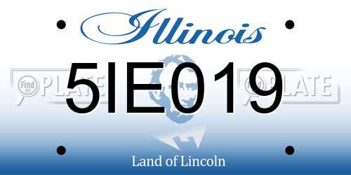 5IE019 Illinois License Plate
