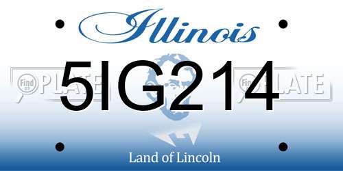 5IG214 Illinois License Plate