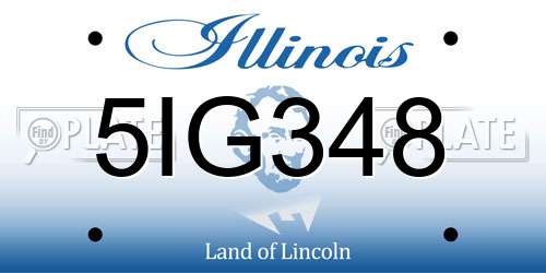 5IG348 Illinois License Plate