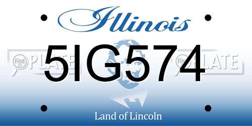 5IG574 Illinois License Plate