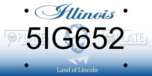 5IG652 Illinois License Plate