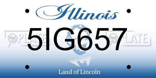 5IG657 Illinois License Plate